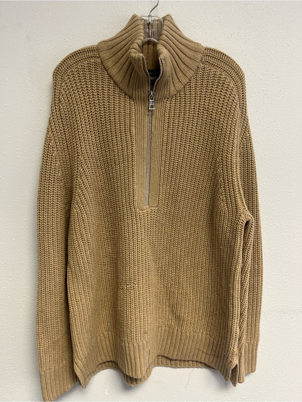 Michael Kors Women’s Zip-Front Knit Sweater - Camel Brown